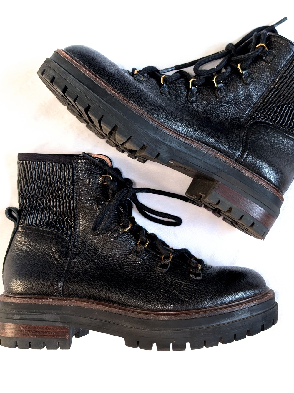 Womens Louise Et Cie Size 7M Sheena Lace Up Combat Boots Leather Black Brown